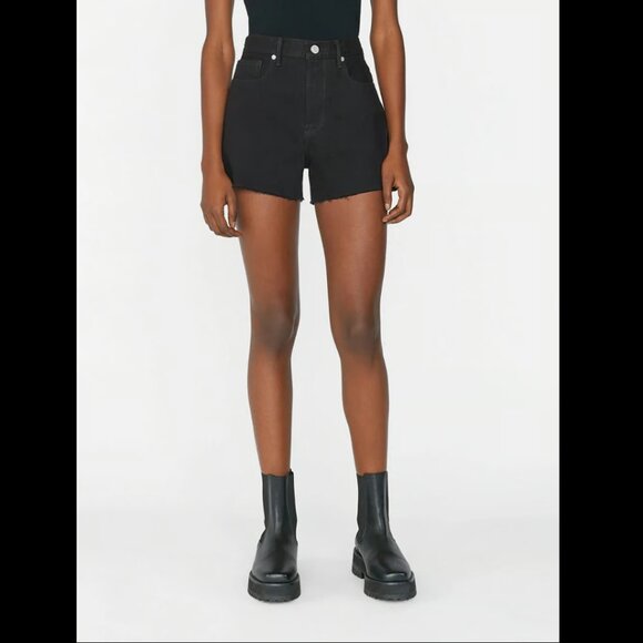 Frame Denim Pants - Frame Le Brigette Short Raw After Film Noir Size 27